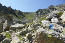 Chaos de blocs sur le chemin du col des Isards.