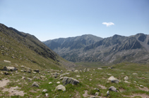 La vallée de Campcardós depuis le col de Font Negra.