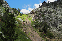 Tronçon de la descente du Bony de la Pica.