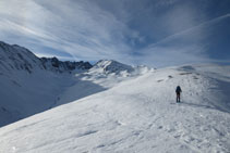 Une fois sur la partie supérieure de la colline, nous pouvons déjà observer toute la Coma de Pedrons et son pic homonyme.