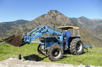 Agriculteur préparant les champs pour semer du tabac.